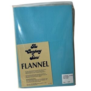 The Company Store 100% Cotton Ultimate Flannel Surf Vintage Full Flat Sheet NOS